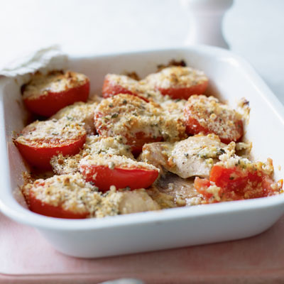 Recipes Chicken Thighs on Chicken Thighs With Crumbed Tomatoes Dish