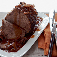 Slow Roasted Topside Beef with Porcini Mushrooms