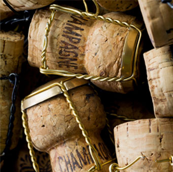 Corks on a table