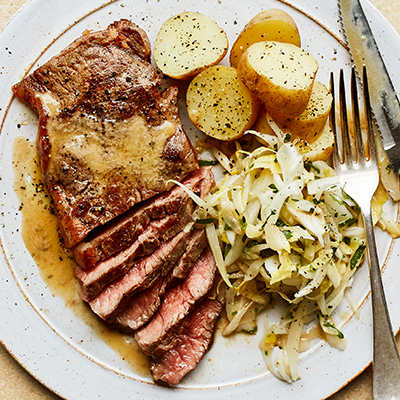 steak-with-shredded-chicory-salad