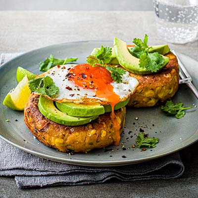 chipotle-pumpkin-patties-with-eggs-and-avocado