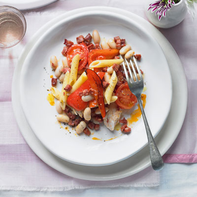 baked-chicken-and-chorizo-with-pasta