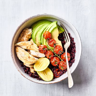 black-rice-with-cherry-tomatoes-chicken-avocado