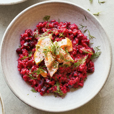 beetroot-risotto-with-hot-smoked-salmon