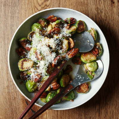 brussels-sprouts-and-pecans-with-cheese-and-maple-dressing