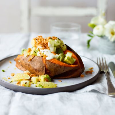 baked-sweet-potatoes-with-wasabi-avocado-lime-and-cucumber-salsa
