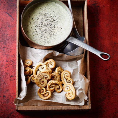 broccoli-walnut-soup-with-anchovy-palmiers