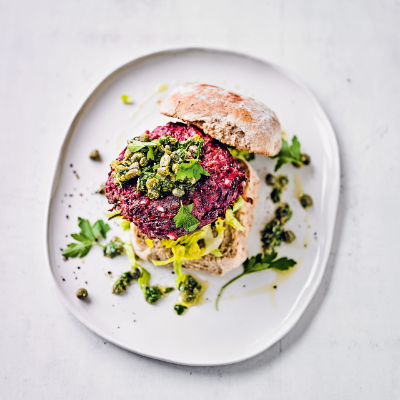 beef-beetroot-burgers-with-tangy-herb-dressing