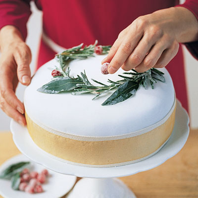  Christmas  cake with mixed fruit icing and decoration 