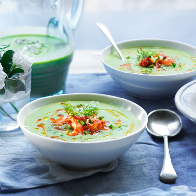 Chilled cucumber & crayfish soup