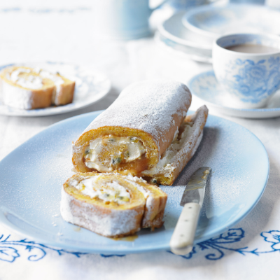 caramel-swiss-roll-with-passion-fruit-cream