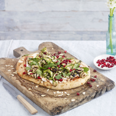 courgette-flatbreads-with-garlic-yogurt-and-pomegranate