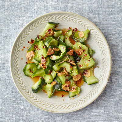 cucumber-quick-pickles-with-garlic-chilli-oil