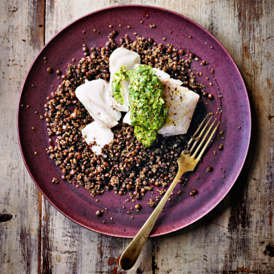 cod-with-parsley-mustard-lentils