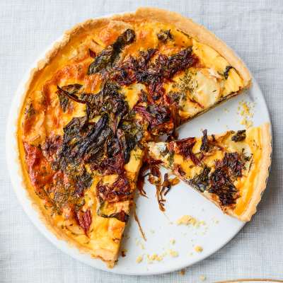 chard-caramelised-onion-and-goats-cheese-tart