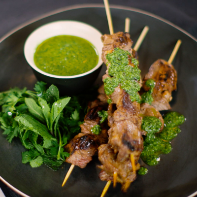 lamb-skewers-with-basil-and-mint-dressing