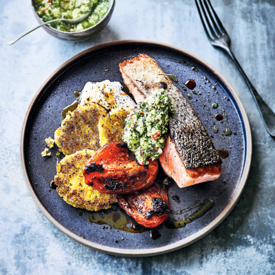 diana-henrys-salmon-fillets-with-coriander-chilli-relish