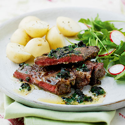 feather-steak-with-black-olive-butter
