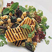 griddled-cypressa-halloumi-cheese-with-minted-chick-pea-salad