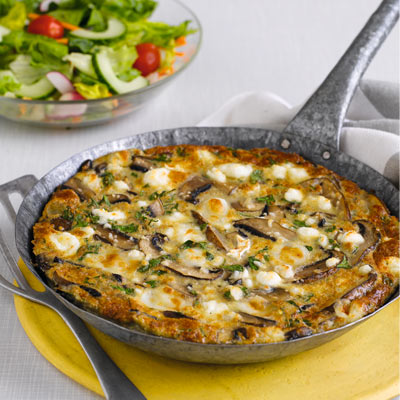 garlic-mushroom-and-goats-cheese-frittata