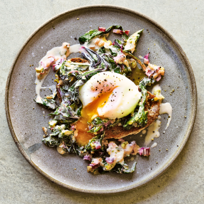 garlicky-chard-poached-eggs-on-toast