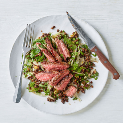 griddled-steak-with-mustard-fennel-and-puy-lentils