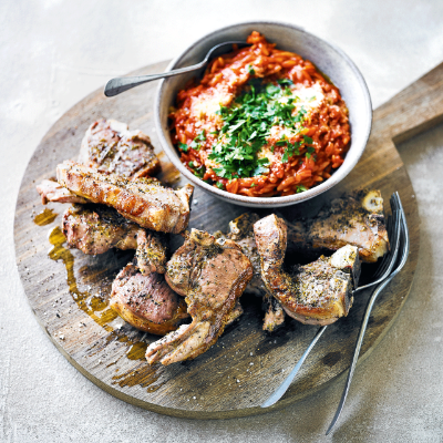 grilled-lamb-chops-with-orzo