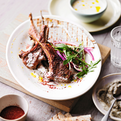 grilled-lamb-with-aubergine-feta-dressing