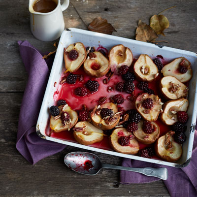 baked-pears-blackberries-with-butterscotch-sauce