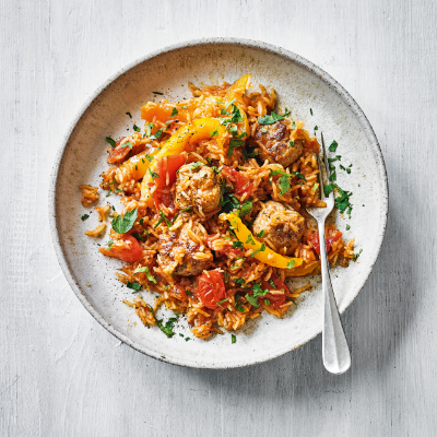 hot-pepper-rice-with-chicken-meatballs