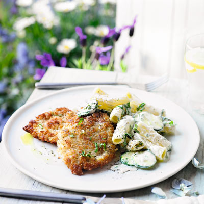 lemon-and-herb-pork-with-courgette-pasta