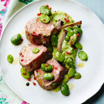 lamb-cutlets-with-broad-bean-houmous