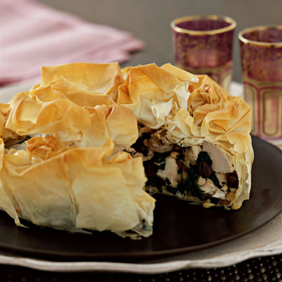 moroccan-chicken-pie-with-spinach-pine-nuts-and-raisins