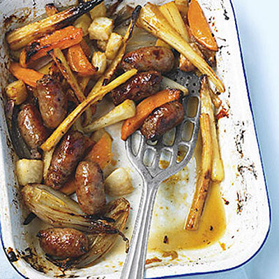 maple-glazed-sausages-and-root-veg