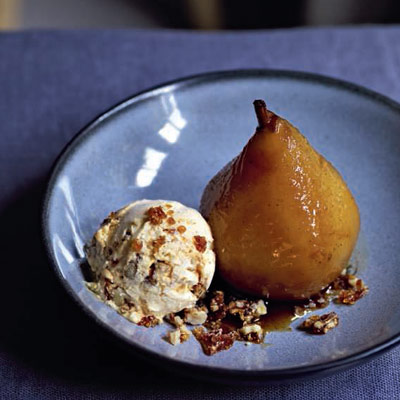 marsala-pears-with-walnut-praline-parfait