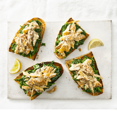 mackerel-and-spinach-toasts