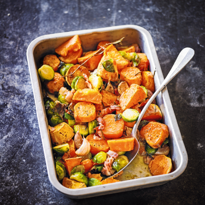 maple-garlic-bacon-roasted-sweet-potato-sprouts