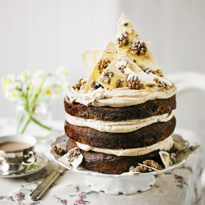 Martha Collison's coffee, white chocolate & walnut cake
