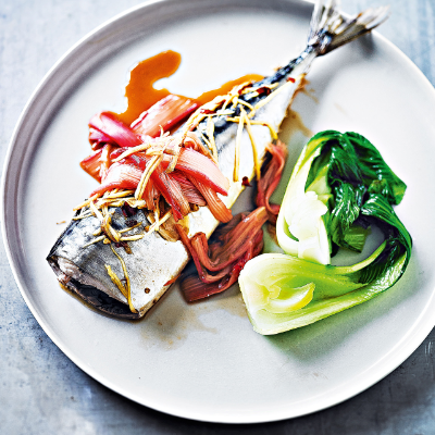 mackerel-with-soy-ginger-rhubarb