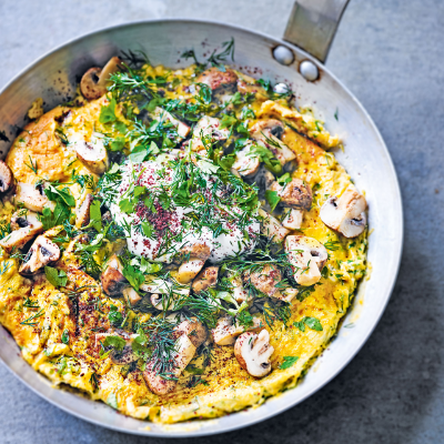 mixed-herb-mushroom-omelette