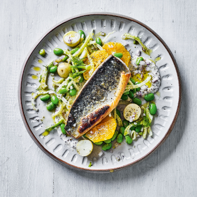 mackerel-with-fennel-clementine-broad-beans