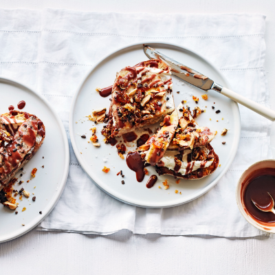 neil-campbells-ultimate-baked-banana-on-toast-with-labneh-and-almond-brittle