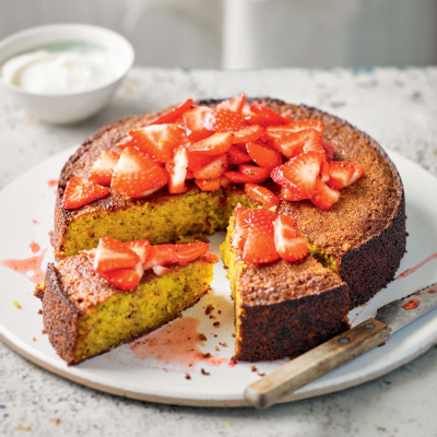 orange-pistachio-cake-with-crushed-black-pepper-strawberry-compote