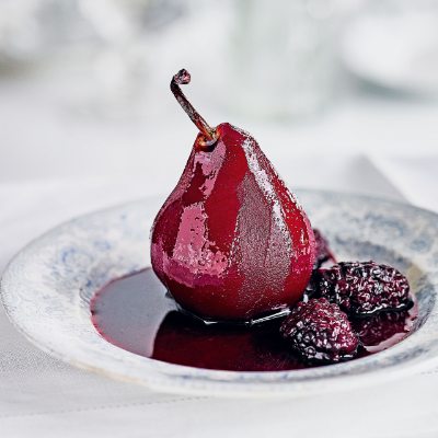 alice-harts-pears-in-blackberry-red-wine-sauce