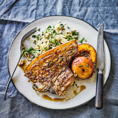 pork-chops-with-fennel-seeds-chilli-and-sweet-sour-peaches