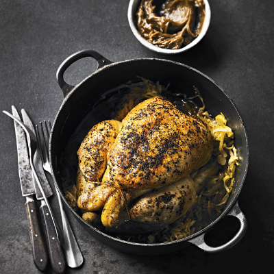 pot-roast-chicken-with-leeks-lemon-black-aoli