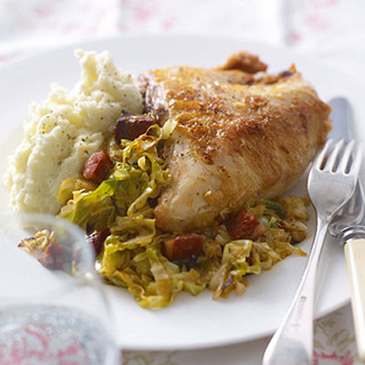 roasted-chicken-with-chorizo-and-cabbage