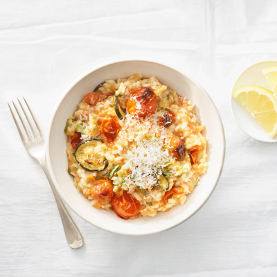 roasted-tomato-risotto-with-courgette-and-lemon