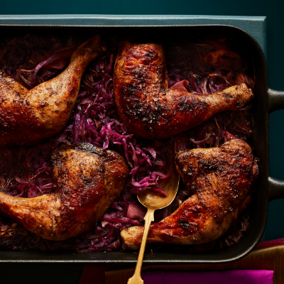roasted-chicken-legs-with-spiced-red-cabbage
