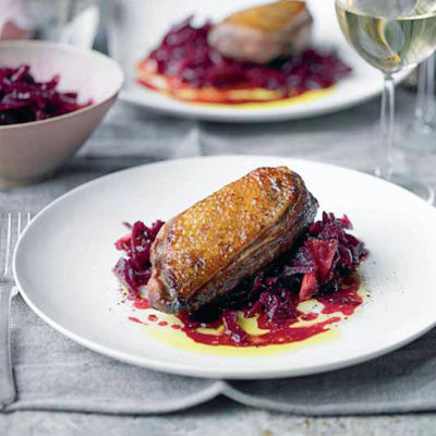 soy-and-honey-duck-breasts-with-spiced-red-cabbage